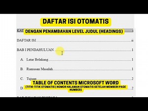 Cara Buat Daftar Isi Otomatis di MS Word 2021 - 8 Menit Langsung Paham