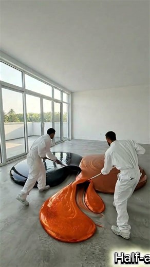 You won’t believe how this epoxy floor turned out… wait for it 😳🔥 #epoxy #resinfloor #epoxyfloor