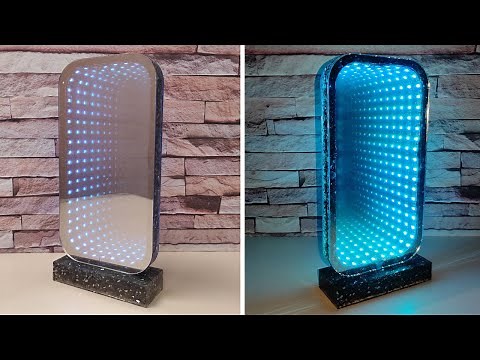 AMAZING Double Sided Infinity Mirror with Epoxy Resin and RGB Led| Resin Art