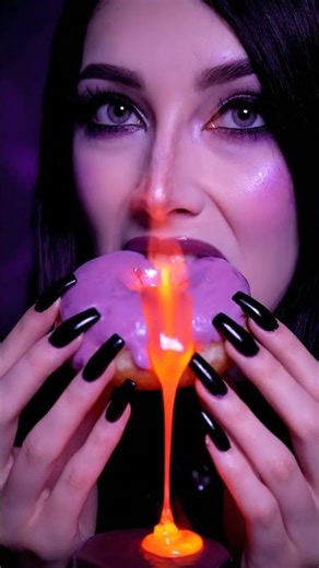 Goth ASMR 🍩 Lava Donut Meltdown in Purple Light 💜 #asmr #shorts #satisfying #aiasmr