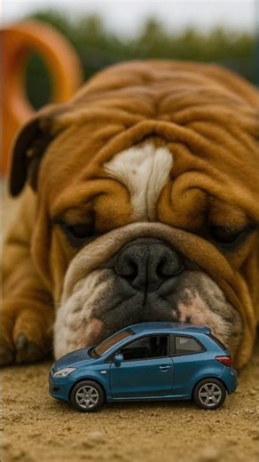 Bulldog vs Toy Car: The Cutest Standoff You'll Ever See! 🐶