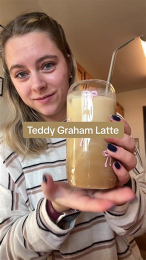 Coffee With Caroline - Teddy Graham Latte @Nespresso @Nespresso USA @Oatly #COFFEEWITHCAROLINE #coffeewithcaroline #athomelatte #teddygrahmlatte #nespressorecipes