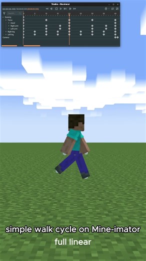 Simple fast walk cycle | Mine-imator #minecraft