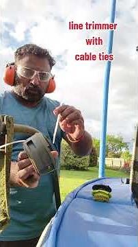 line trimmer with cable ties
