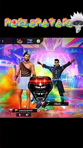 Happy Holi 🌈 (free fire) happy Holi shayari challenge ,#freefire #funny #viralvideo
