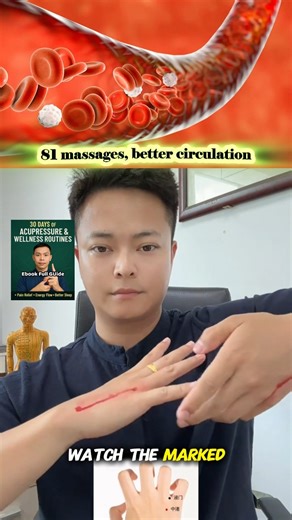 420K views · 10K reactions | Remember this point: massage your left hand 81 times, then switch to the right. It helps the body relax and improves blood flow. Have you ever tried hand acupressure for better health? #acupressure #health #bloodflow #wellness #healthtips | Taichii help | Facebook