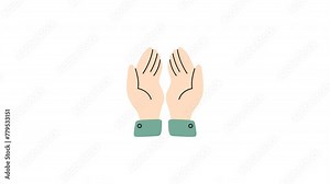 praying hand animation with looping , 4k resolution, and Alpha Channel Stock Video