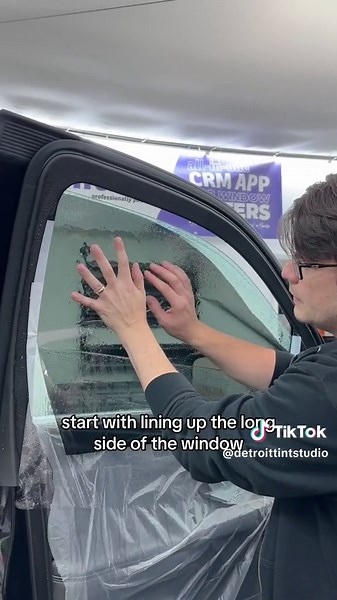 Tinting a door window #windowtint #tint #diy #car
