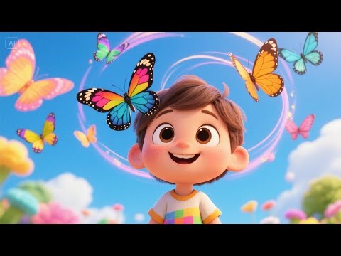Seven Little Butterflies Flutter By | Fun Nature Counting Song for Kids | Nursery Rhyme