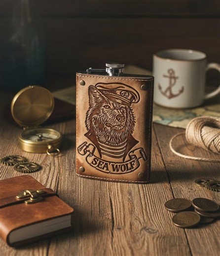 Wolf Engraved Leather Flask for Men Barware for Men Whiskey Flask Bourbon Alcohol Gifts Mens Leather Gift Birthday Gifts for Him - Etsy Australia