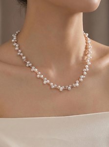 Collier de vraies perles avec perles en plaqué or • Ras de cou en perles baroques • Bijoux Dorika plaqué or • Cadeau de demoiselle d'honneur • Bijoux de mariage - Etsy France