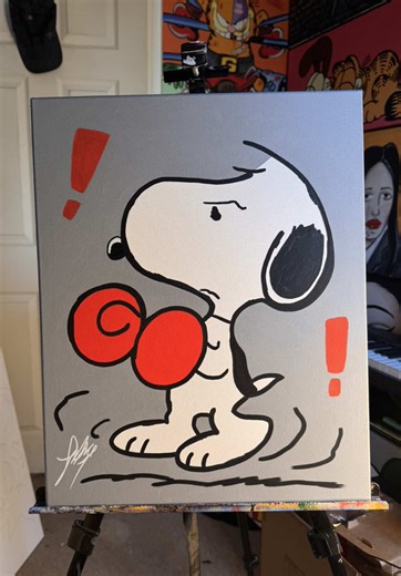 Boxer Snoopy 🥊😤 #artistoftiktok #artist #painting #snoopy #boxing🥊