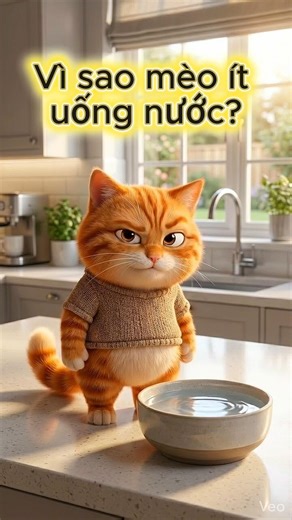 Vì sao mèo ít uống nước?