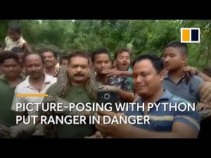 Picture-posing with python puts ranger in danger