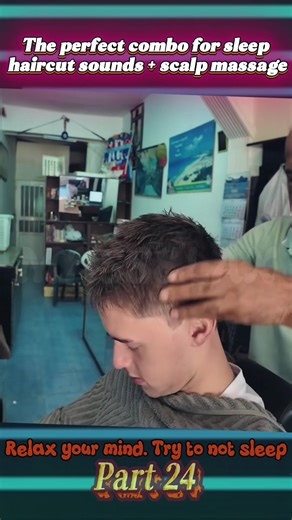 ASMR massage relaxation with old school barber #barbershop #asmr #relax