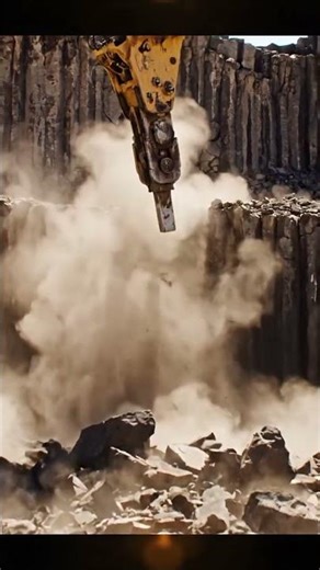 Excavator Breaking Lava-Frozen Basalt | Super Tough Rock Cutting