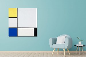 Mondrian Canvas Print: Composition With Yellow, Blue, Black - Etsy