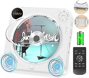 CD Player Portable, Portable CD Player with Bluetooth, Speakers, Wall Player Kpop Cd Player Support Fm Radio USB Aux Input
