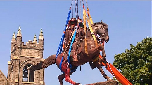 4.8K views · 109 reactions | WATCH: The Gen. J.E.B. Stuart monument has been removed from Monument Ave. in Richmond -- it's among the 11 statues being removed in the coming weeks. Tell us your thoughts in the comments. https://bit.ly/3f7YYxl | ABC 13 - WSET | Facebook