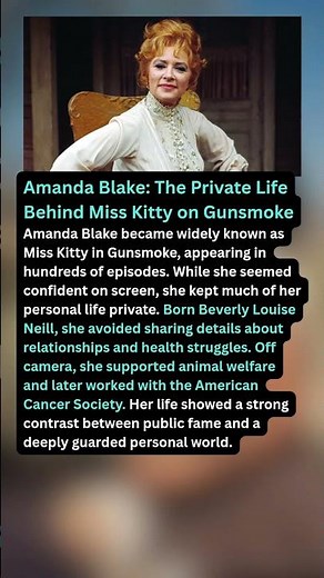 Amanda Blake: The Private Life Behind Miss Kitty on Gunsmoke