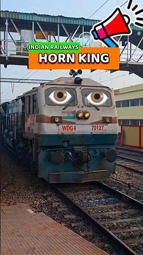 HORN King of Indian Railways📢 train sound || WDG4 #train #shorts #traingadi #trainsound #horn