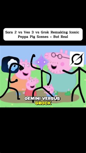 Sora 2 vs Veo 3 vs Grok Remaking Iconic Peppa Pig Scenes - But Real #peppapig #peppa #sora2 #veo3 #grok #ai #chatgpt #fyp #viral