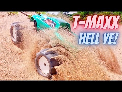 Traxxas T-Maxx 3.3 Hits the SAND Hard with Sickening PADDLE tires