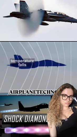 Anna Marvulli on Instagram: "Aura is Mach, whose name was given to both the vapor cone or Mach cone (top picture) and the Mach diamonds or thrust diamonds (below picture) because of his studies in shock waves. . . . #physics #aerospace #engineering #aircraft #womeninstem"