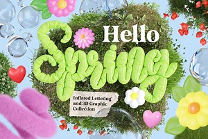Hello Spring - 3D Lettering Set - Larysa Zabrotskaya