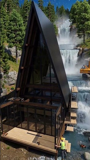 $45K Black A-Frame Solo Built in 40 Days #Aframe #TinyCabin #Shorts
