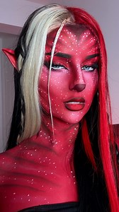 137K views · 9.9K reactions | RED Avatar ❤️ It’s kinda tradition now to do an Avatar to match my hair 藍喝 #redavatar #avatar #splitdye #creativemakeup #redhair | Molly Hull | Facebook