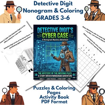 Detective Digit: Nonogram Math Logic Puzzles & Mystery (Grades 3-6)