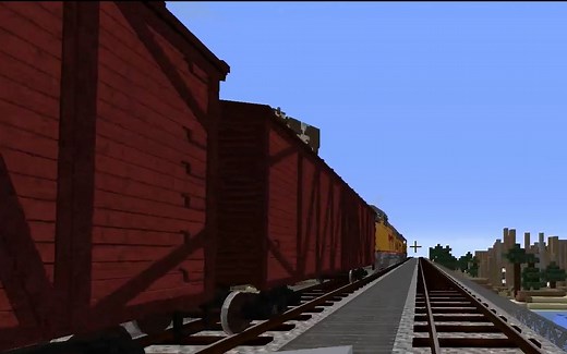 在服务器里开重载列车！Minecraft+铁路Mod 服务器超长列车运输POV