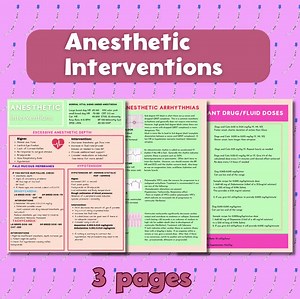Veterinary Anesthesia- Intervention for Complications, Vet Tech, VTNE, Vet Med Study Guide - Etsy
