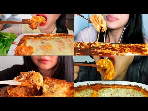 ASMR TOO MUCH CHEESE LASAGNA | mukbang compilation