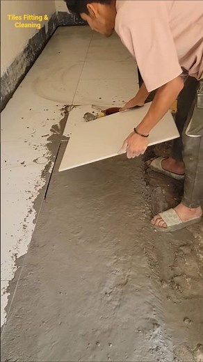 I installed new design 24x24 tiles on the floor of the house.#floortilesfitting #floordesign