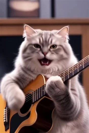 An ultra-realistic AI cat playing the guitar and singing like a real musician. Funny, impressive, and impossible to ignore 😺🎶 Watch till the end! #AI #AICat #SingingCat #GuitarCat #Funny