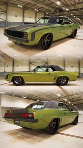 This is my new 3D animation for @mayne_designs another ‘69 Camaro that will be built in a very special and modern way, with abundant carbon fiber from @ultracarbon throughout the body and it’s parts. The olive green color with a metallic yellow tint is insane. The @forgeline AL300 wheels look spectacular, simply perfect. Listen to the roar of this twin-turbo beast. Stay tuned. Get your own custom rendering here. www.personalizatuauto.com All rights reserved. | Personalizatuauto