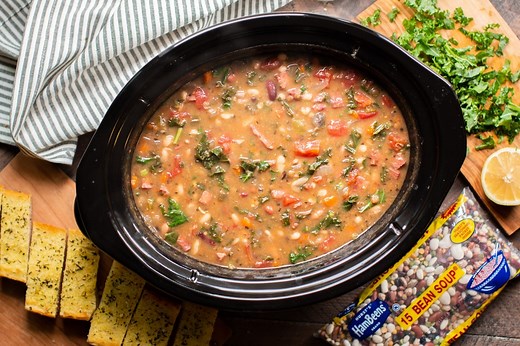 Slow Cooker 15 Bean Soup Recipe with Ham - The Magical Slow Cooker