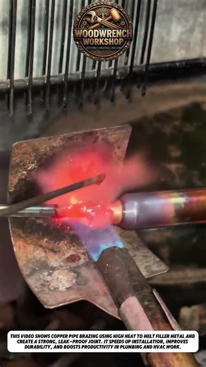 Copper Pipe Brazing Process | Strong & Leak-Free Joint in Seconds #satisfying #diy #usa