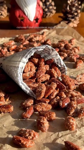 Desserts on Instagram: "Cinnamon Sugar Roasted Almonds Ingredients * 200 g raw almonds * 80 ml water * 150 g granulated sugar * 1 packet vanilla sugar * 1 tsp vanilla extract * 1 tbsp ground cinnamon * Pinch of salt Instructions 1. In a non-stick pan, combine granulated sugar, vanilla sugar, cinnamon, salt, and water. Bring to a boil over medium-high heat, stirring occasionally. 2. Add the almonds and stir continuously as the liquid evaporates and the sugar crystallizes around the nuts. 3. Lower