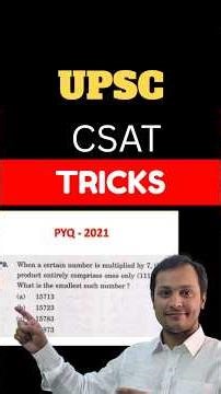 UPSC CSAT TRICKS TO SOLVE QUESTIONS EASILY #iasprelims2026
