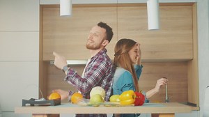 Funny couple dancing and having fun - Free Stock Video