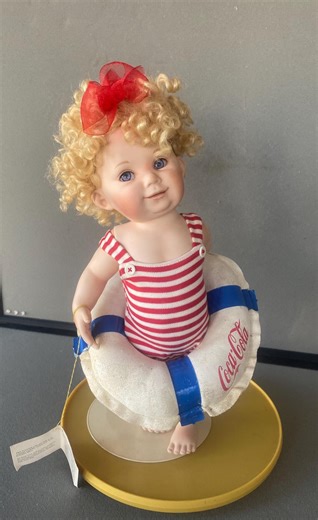 Rare Coca-cola Franklin Mint Betsy Porcelain Doll 15" With Life Preserver Around Waist – Vintage Collector Memorabilia - Etsy