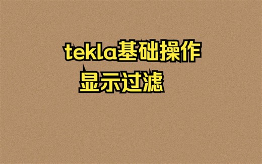 tekla基础操作：显示过滤