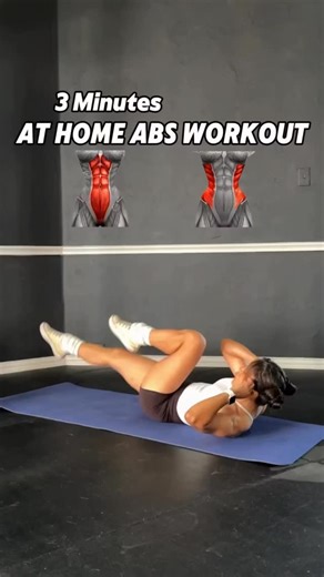 Hannah | Girls fitness coach on Instagram: "3-Minute Abs Workout at Home - Follow Along! Ready to feel the burn? Post Credit @arielyu.fit #abs #core #homeworkout"
