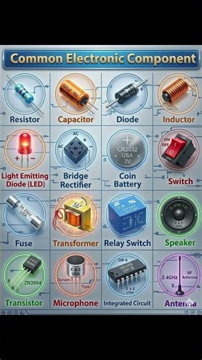 Basics of electronics Here is a quick guide to common electronic components and their names #trend