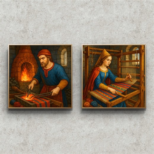 Set of 2 Medieval Cross Stitch Patterns : Rustic Embroidery Pdf (digital Download) - Etsy