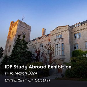  The University of Guelph is joining us at our IDP Study Abroad...