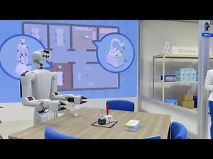 オフィスで状況に合わせて作業する安川電機のAIロボット